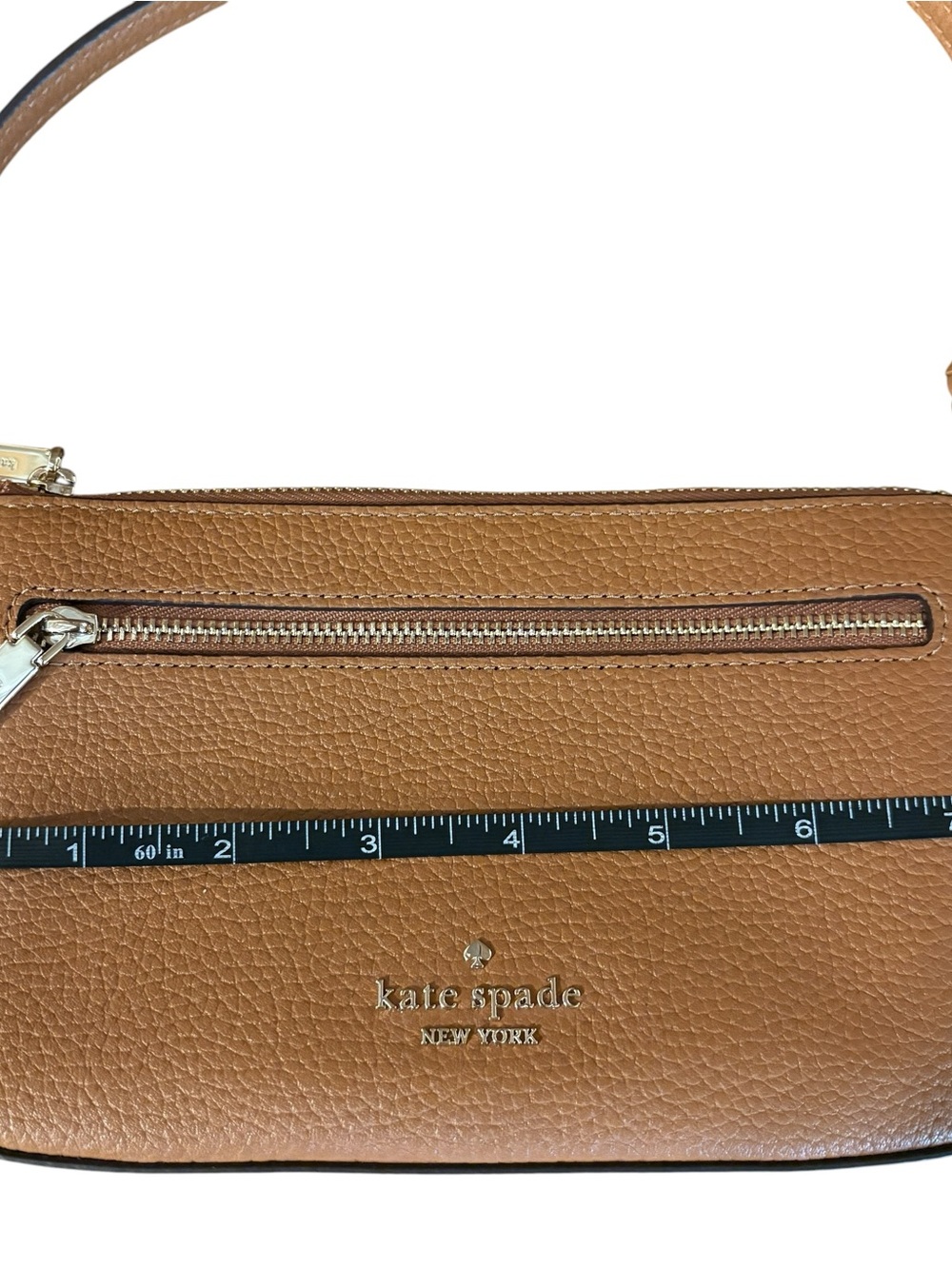 Kate Spade Pebble Leather Shoulder Bag Brown Minimalist Lightweight Quiet Luxury - Picture 3 of 12